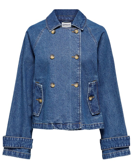 April Short Denim Trenchcoat